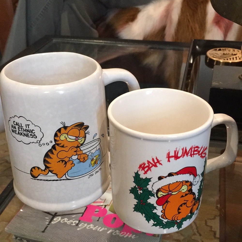 Two Vintage Garfield Coffee Mugs 1978 Jim Davis